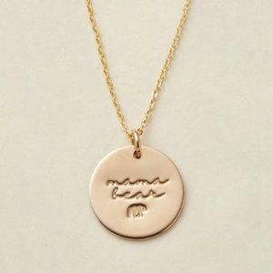 NEW Mama Bear Gold Coin Disc Charm Necklace